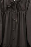 Robadan Lastikli Eteği Fırfırlı Düğmeli Poplin Tunik -K. Kahve-Tunik-398-11020-R54