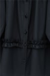 Robadan Lastikli Eteği Fırfırlı Düğmeli Poplin Tunik -Siyah-Tunik-398-11020-R01