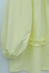 Robadan Lastikli Eteği Fırfırlı Düğmeli Poplin Tunik -Sarı-Tunik-398-11020-R22