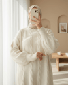 Saç Örgü Desen Yumoş Triko Kazak -Ekru-Kazak-295-4511-R07