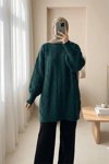 Saç Örgü Desen Yumoş Triko Kazak  -Zümrüt-Kazak-295-4511-R17