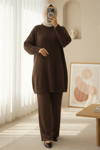 Sakallı Uzun Salaş Triko Tunik -Kahve-Tunik-295-4529-R15