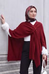 Salaş Kesim Günlük Triko Panço  -Bordo