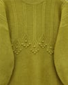 Şerit Ve Ponpon Detaylı Yuvarlak Yaka Yumoş Triko Tunik -Yağ Yeşili-Kazak-295-4512-R72