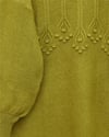 Şerit Ve Ponpon Detaylı Yuvarlak Yaka Yumoş Triko Tunik -Yağ Yeşili-Kazak-295-4512-R72