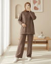 Serpme Taş Detaylı Pantolonlu Oysho Takım -Açık Kahve-Takım-253-13075-R76