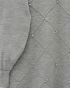 Taş Detaylı Kare Desenli Triko Tunik -Gri-Tunik-295-1013-R11