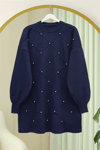 Taş Detaylı Kare Desenli Triko Tunik -Laci-Tunik-295-1013-R03