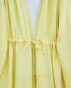 Taşlı Bol Paça Pantolonlu Tünel Bağcıklı Kimono Takım -Sarı-Takım-111-40683-R22