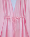 Taşlı Bol Paça Pantolonlu Tünel Bağcıklı Kimono Takım -Pembe-Takım-111-40683-R20