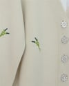 Taşlı Düğmeli Dal Desenli Triko Hırka -Krem-Hırka-357-6207-R28