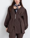 Taşlı Düğmeli Kolu Lastikli Double Pantolonlu Takım  -K. Kahve-Takım-307-0077-R54