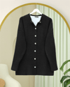 Taşlı Düğmeli Yumoş Salaş Triko Hırka -K. Kahve-Hırka-109-0945-R54