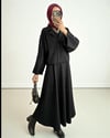 Tek Düğmeli Etekli Keçe Takım -Siyah-Takım-307-0024-R01