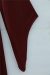Toka Detaylı Önü Çift Kat Asimetrik Kol Saten Abiye -Bordo-Abiye-316-4925-R04