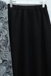 Top Düğme Etnik Desen Etekli Krep Takım -Siyah-Takım-349-8077-R01