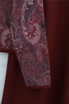 Top Düğme Etnik Desen Etekli Krep Takım -Bordo-Takım-349-8077-R04