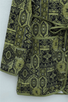 Top Düğmeli Cepli Kemerli Desenli Pantolonlu Dabıl Takım  -Haki-Takım-349-8092-R05
