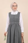 Top Düğmeli Gömlekli İkili Takım Jile   -Füme-Açık Elbise-386-5997-R18