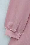 Top Düğmeli V Yaka Jakarlı Krinkıl Tunik  -Pembe-Tunik-346-3092-R20