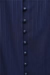 Top Düğmeli V Yaka Jakarlı Krinkıl Tunik  -Lacivert-Tunik-346-3092-R03