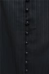 Top Düğmeli V Yaka Jakarlı Krinkıl Tunik  -Siyah-Tunik-346-3092-R01