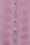 Top Düğmeli Yakası Dantelli Desenli Jakar Gömlek -Pembe-Gömlek-430-2272-R20