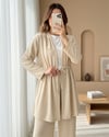 Tünel Bağcıklı Ayrobin Kimono Takım -Bej-Takım-349-7073-R56
