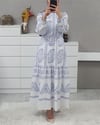 فستان طويل دانتيل - أبيض-Elbise-102-3117-R02