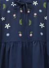 V Yaka Bağlamalı Yakası Fırfırlı Çiçek Nakışlı Poplin Tunik -Laci-Tunik-349-8051-R03