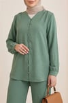 V Yaka Düğmeli Pantolonlu Ayrobin Takım  -Çağla Y.-Takım-349-7045-R70