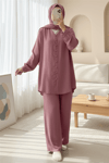 V Yaka Düğmeli Pantolonlu Ayrobin Takım -G.Kurusu-Takım-349-7045-R27