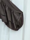 Volanlı Kolu Lastikli Bluz -K. Kahve-Bluz-307-0087-R54