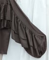 Volanlı Kolu Lastikli Bluz -K. Kahve-Bluz-307-0087-R54