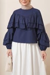 Volanlı Kolu Lastikli Bluz -Laci-Bluz-307-0087-R03