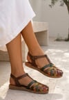 Woji Taba Hakiki Deri Kemerli Sandalet