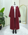 Yakalı Uzun Salaş Yumoş Hırka -Bordo-Hırka-385-3814-R04