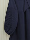 Yakası Bağcıklı Kolları ve Eteği Pliseli Tunik -Laci-Tunik-223-3041-R03
