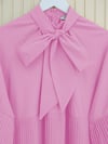 Yakası Bağcıklı Kolları ve Eteği Pliseli Tunik -Pembe-Tunik-223-3041-R20