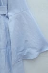 Yakası Bağcıklı Tokalı Kemerli İspanyol Kol Cupra Tunik -Bebe Mavi-Tunik-307-0135-R32