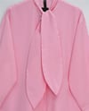 Yakası Bağlamalı Düğmeli Oversize Gömlek -Pembe-Gömlek-120-1637-R20