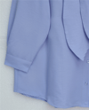 Gömlek-Yakası Bağlamalı Düğmeli Oversize Gömlek -Bebe Mavi-120-1637-R32