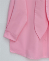 Yakası Bağlamalı Düğmeli Oversize Gömlek -Pembe-Gömlek-120-1637-R20