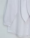 Gömlek-Yakası Bağlamalı Düğmeli Oversize Gömlek -Beyaz-120-1637-R02