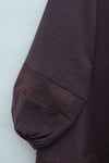 Yakası Bağlamalı Kolu Lastikli Garnili Modal Tunik  -Mürdüm-Tunik-307-0124-R09