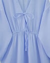 Yakası Bağlamalı Kolu Ve Beli Lastikli Müslin Elbise -Bebe Mavi-Elbise-346-3071-R32