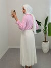 Yakası Büzgülü Bluz     -Pembe-Bluz-111-20840-R20