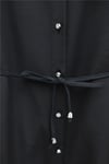 Yakası Dantelli Beli Ve Kolu Bağcıklı Poplin Tunik  -Siyah-Tunik-349-8078-R01