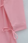 Yakası Dantelli Beli Ve Kolu Bağcıklı Poplin Tunik  -Pembe-Tunik-349-8078-R20