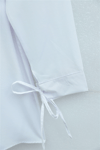 Yakası Dantelli Beli Ve Kolu Bağcıklı Poplin Tunik  -Beyaz-Tunik-349-8078-R02